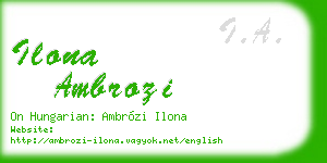 ilona ambrozi business card