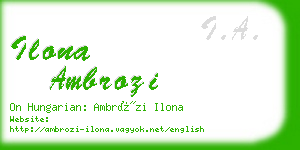 ilona ambrozi business card